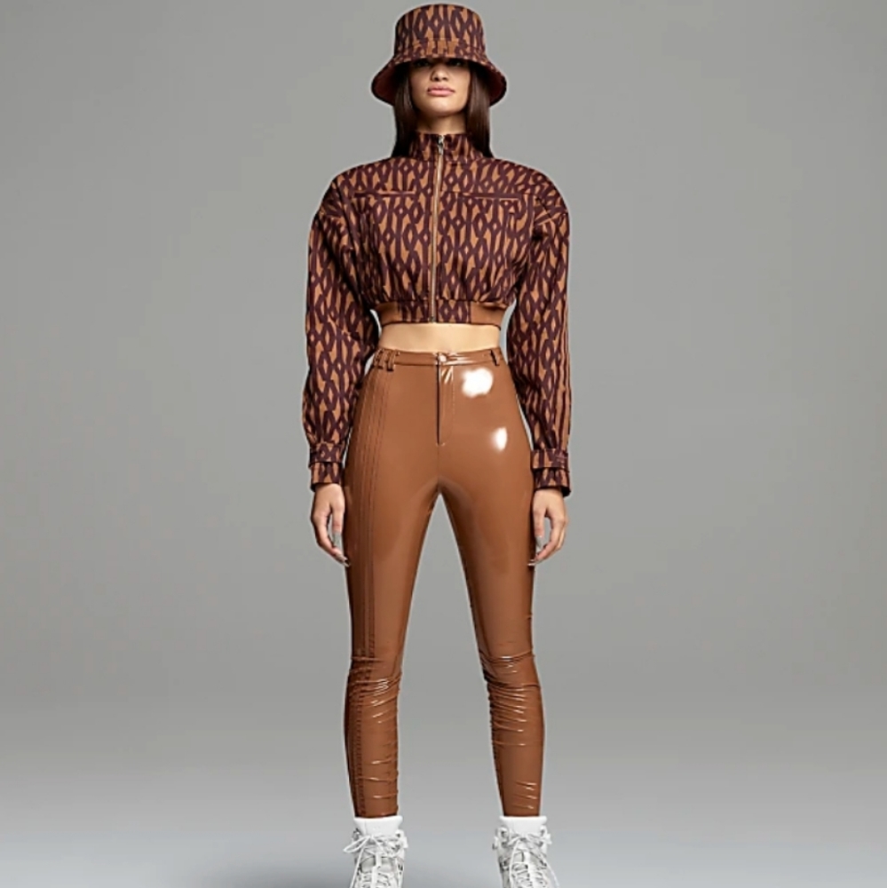 CROP MONOGRAM TRACK JACKET